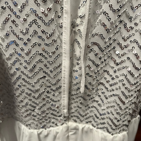 White and silver sequin dress from Lulus - Picture 5 of 9